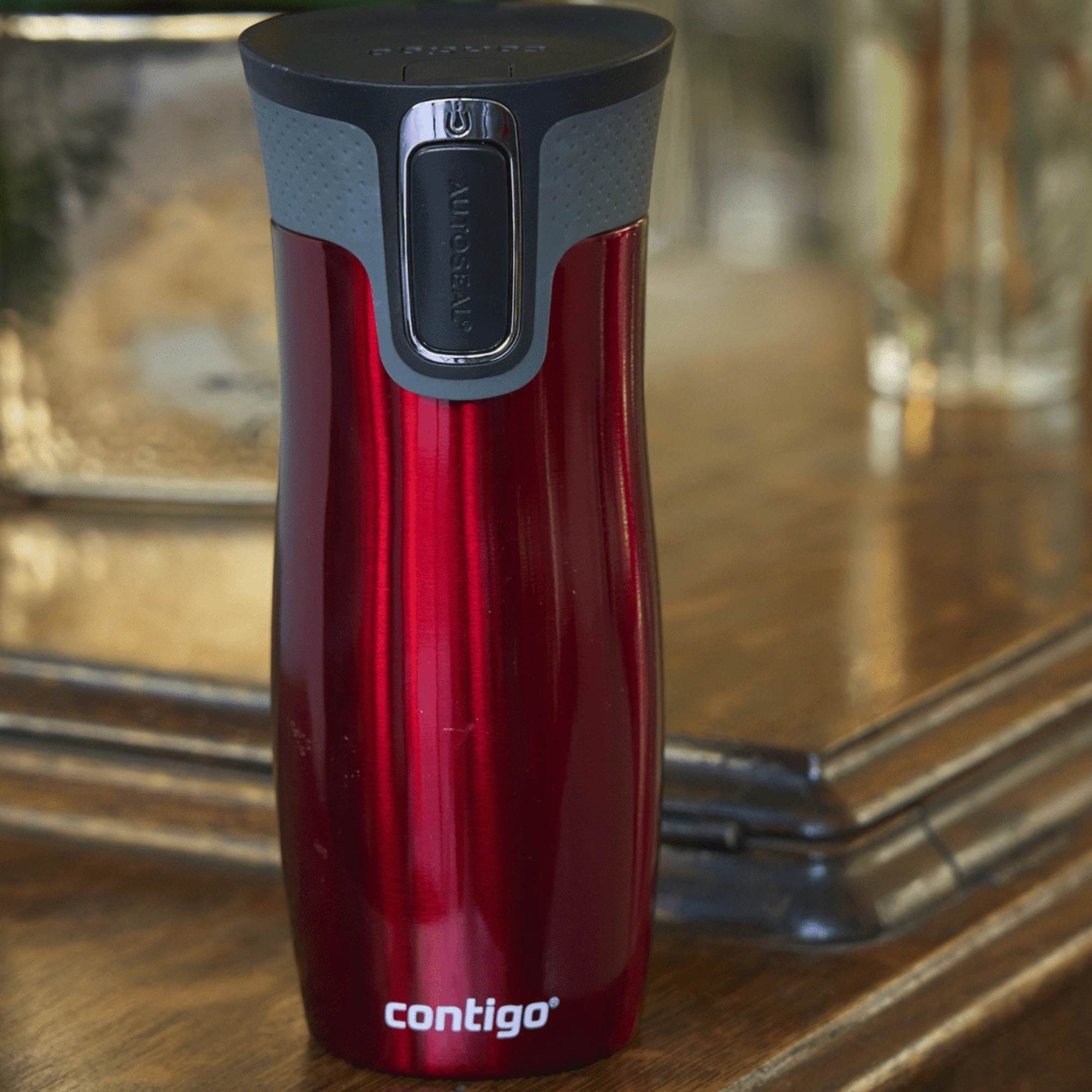 Kubek termiczny Contigo West Loop 470 ml – 100% szczelny, utrzymuje ciepło do 5 h i zimno do 12 h, idealny w podróży, kolor: czerwony