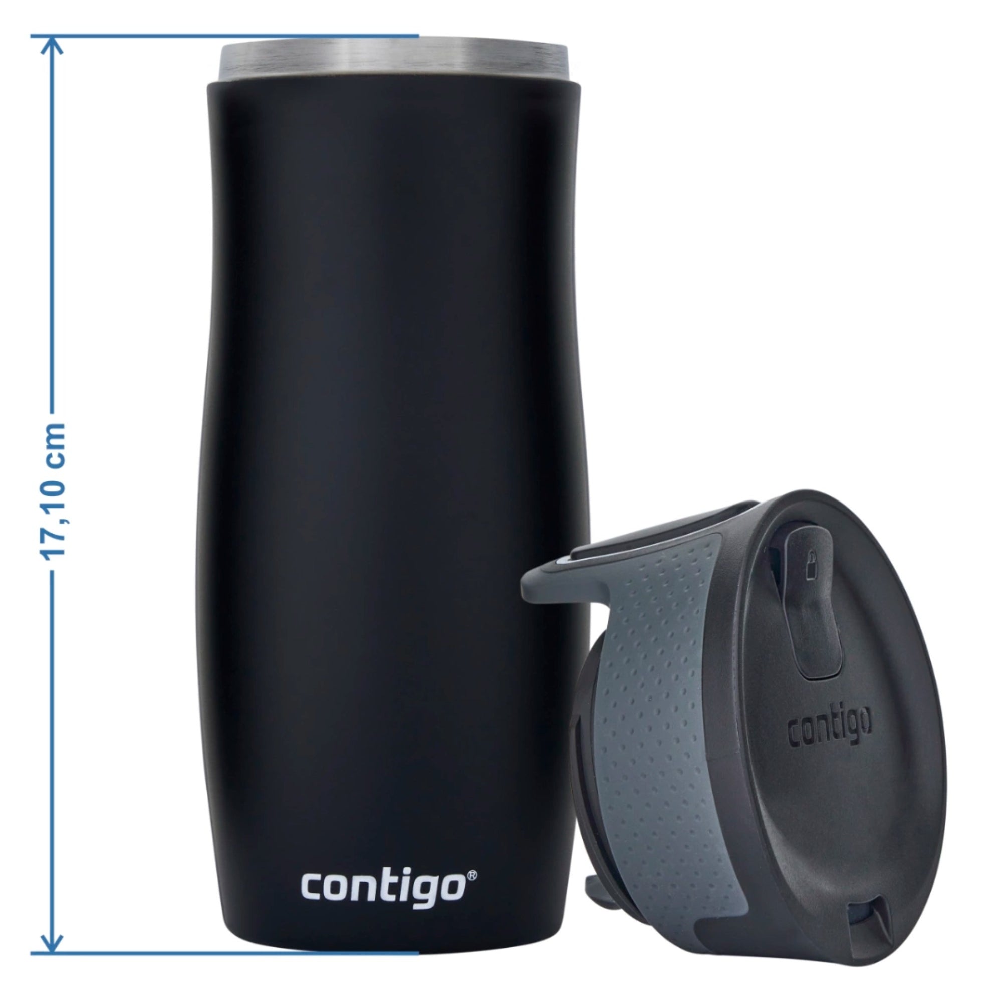 Kubek termiczny Contigo West Loop 470 ml – 100% szczelny, utrzymuje ciepło do 5 h i zimno do 12 h, idealny w podróży, kolor: czerwony