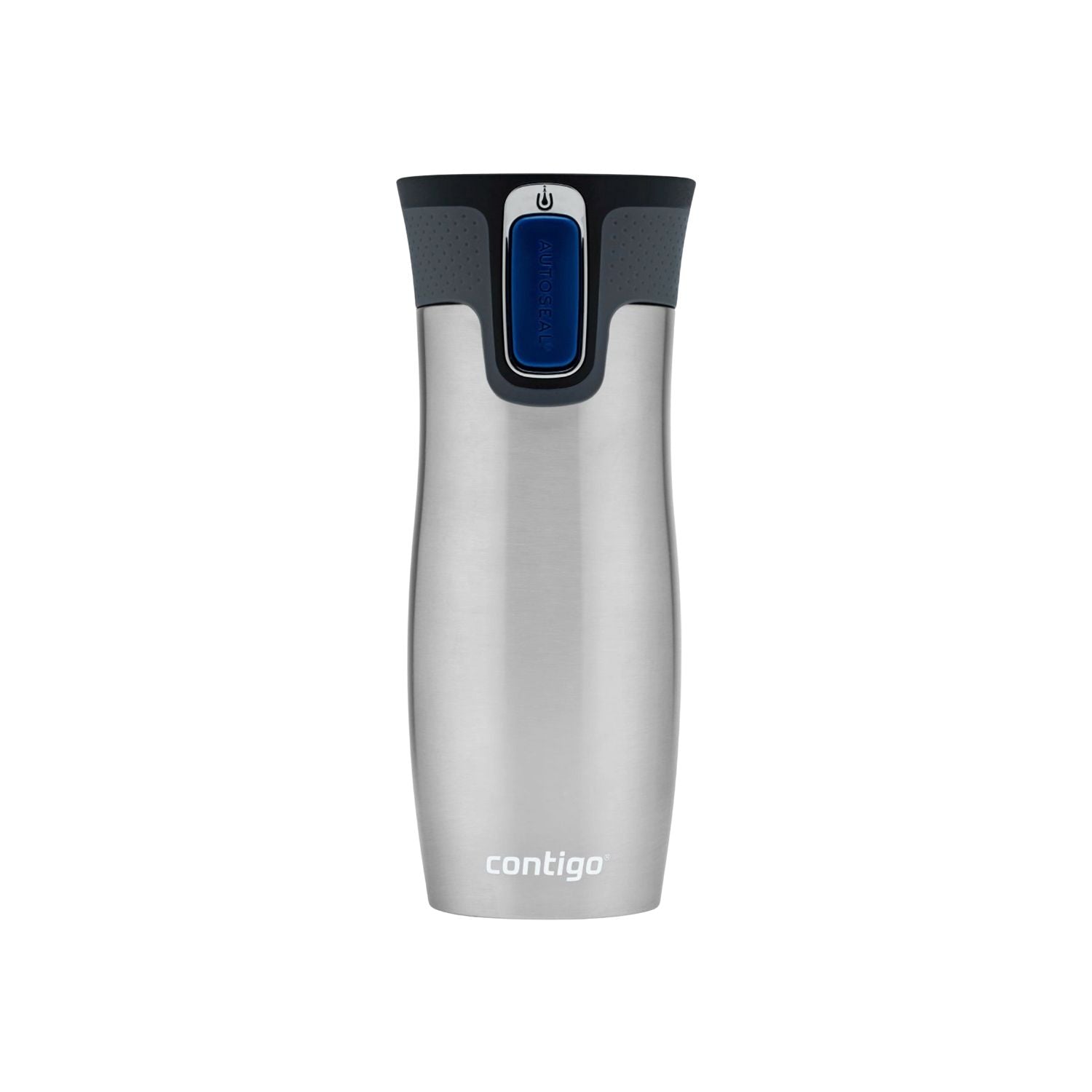 Kubek termiczny Contigo West Loop 470 ml – 100% szczelny, utrzymuje ciepło do 5 h i zimno do 12 h, idealny w podróży, kolor: stainless steel
