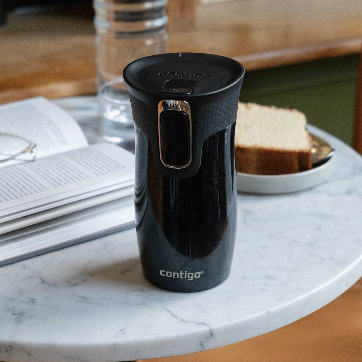 Kubek termiczny Contigo West Loop Mini 300 ml Licorice – 100% szczelny, utrzymuje ciepło do 5 h i zimno do 12 h, idealny w podróży, kolor: czarny