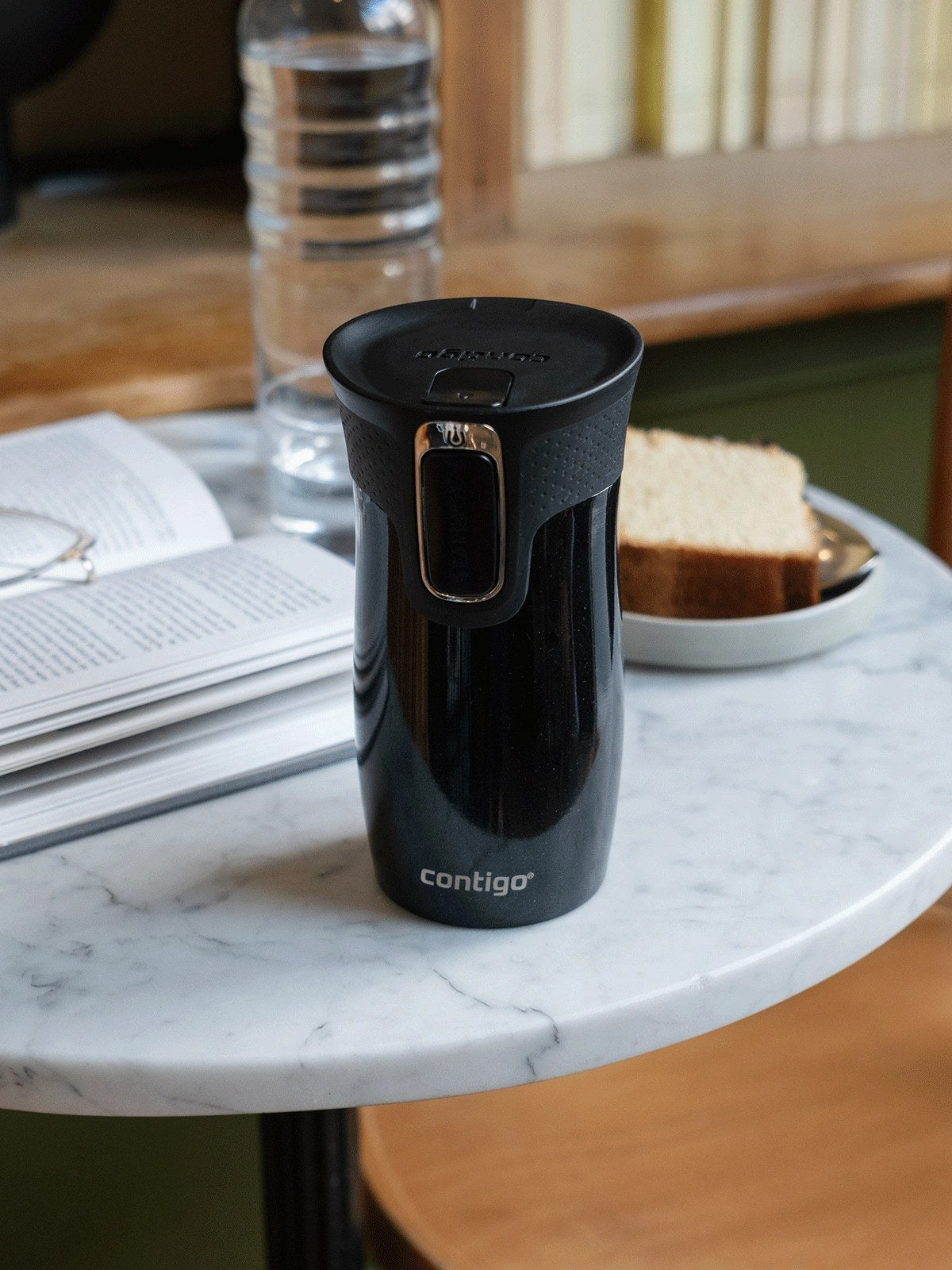 Kubek termiczny Contigo West Loop Mini 300 ml Licorice – 100% szczelny, utrzymuje ciepło do 5 h i zimno do 12 h, idealny w podróży, kolor: czarny