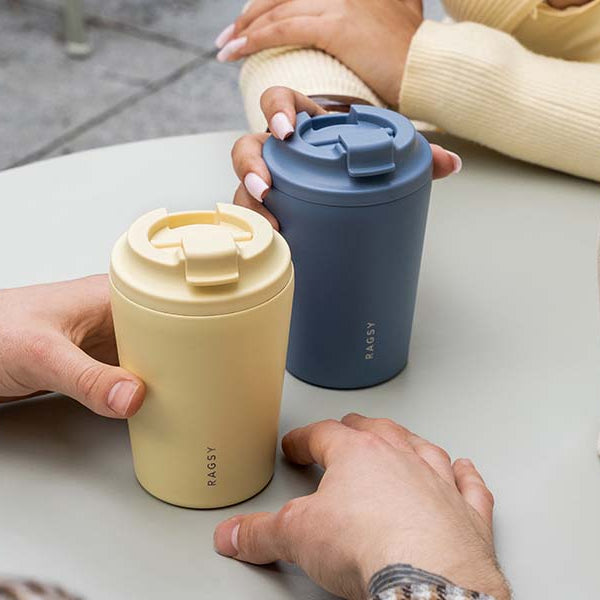 Ragsy Simply Cup Butter Yellow – kubek do kawy ze stali z wnętrzem ceramicznym