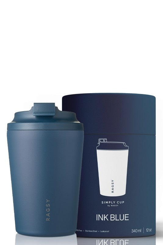 Granatowy kubek termiczny Ragsy Simply Cup 340 ml z powłoką ceramiczną