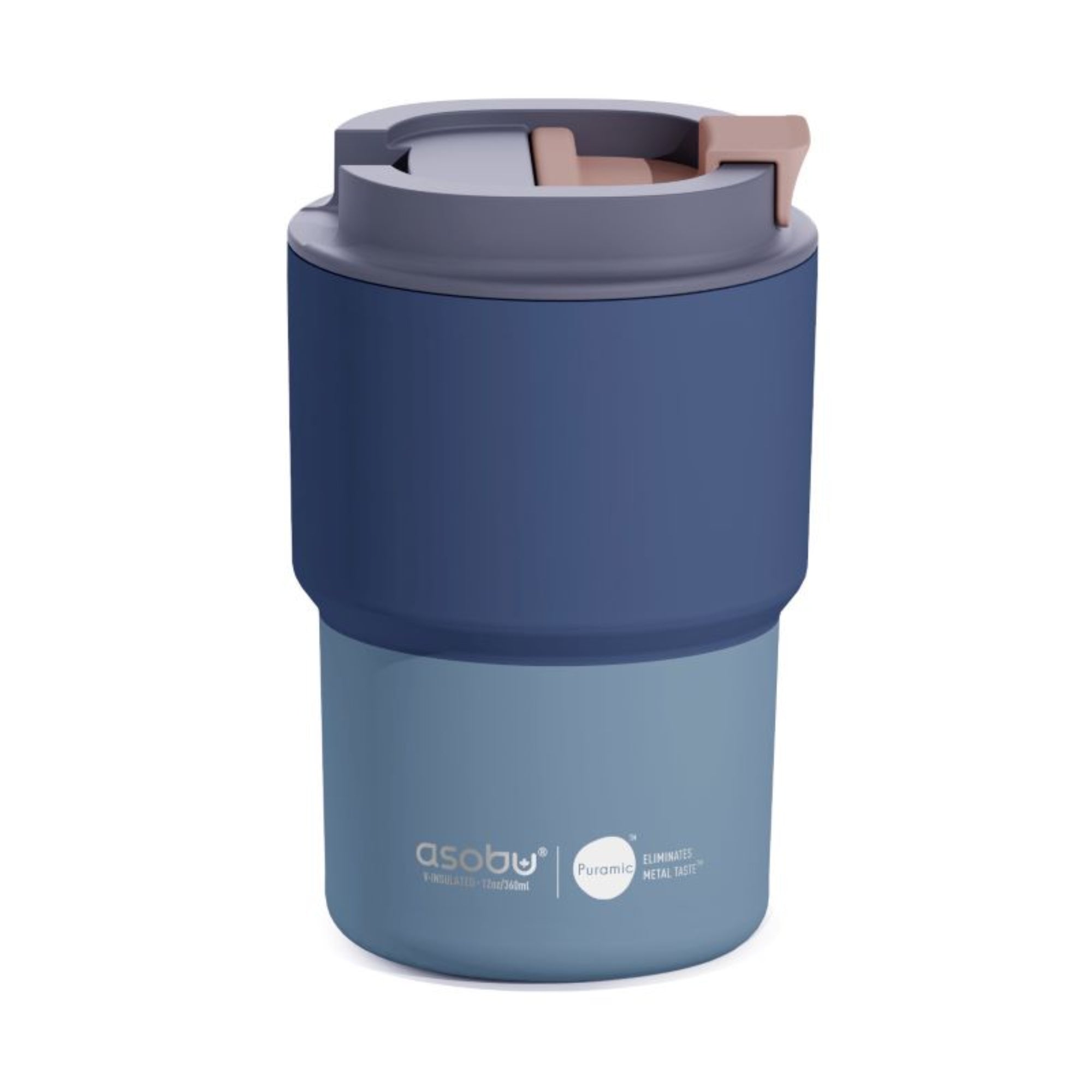 Asobu Coffee Express 360 ml Pastel Blue – lekki, szczelny kubek termiczny z ergonomicznym kształtem i powłoką Puramic.