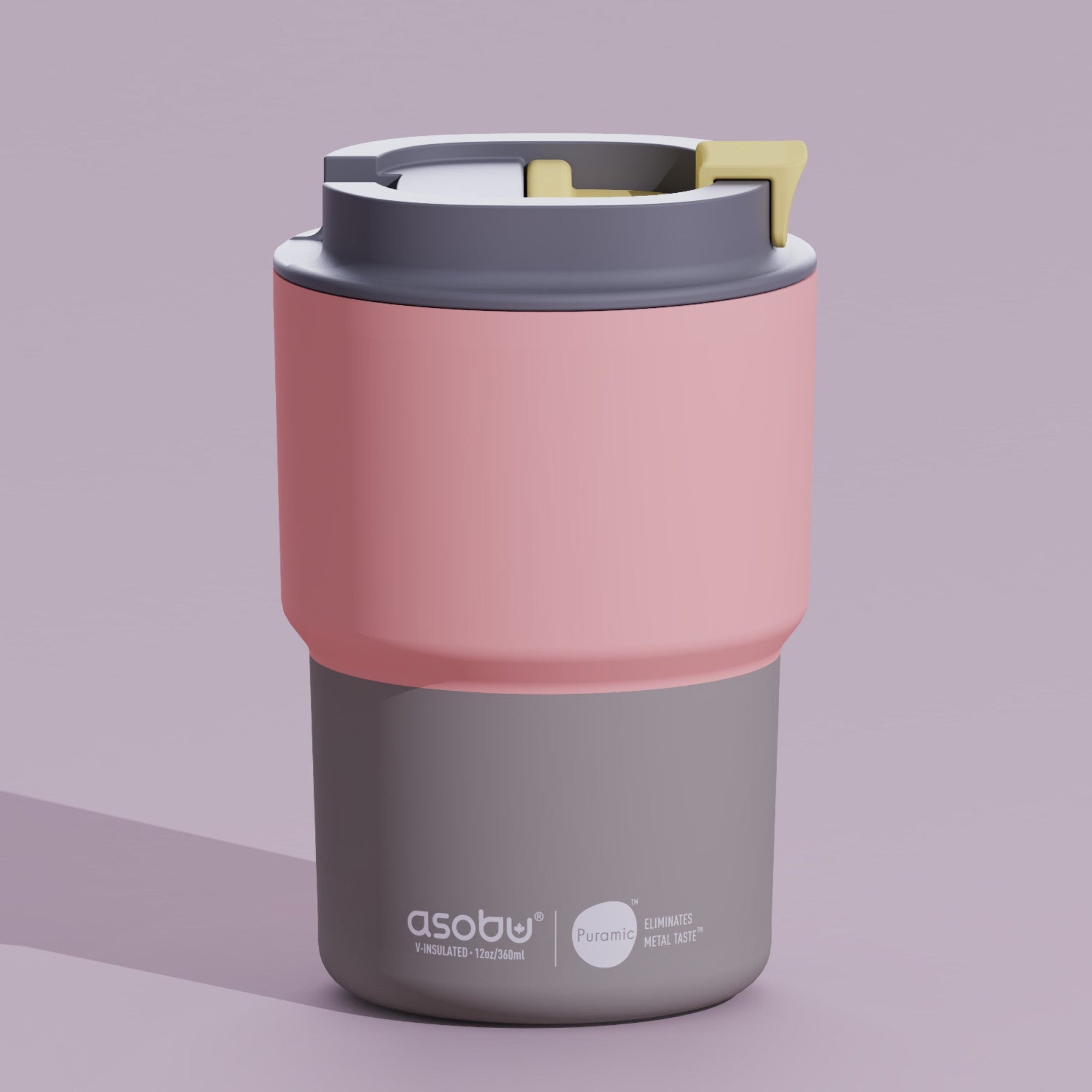 Asobu Coffee Express 360 ml Pastel Peach – lekki, szczelny kubek termiczny z ergonomicznym kształtem i powłoką Puramic.