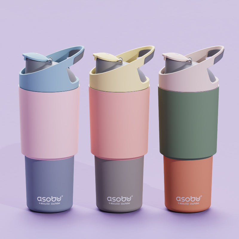 Asobu Cosmic 960 ml Pastel Pink – lekki, szczelny kubek termiczny z ergonomicznym kształtem i powłoką Puramic, kolor: różowy