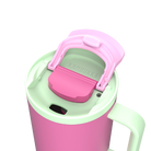 Kambukka Rio Bubblegum Mint – kubek termiczny 950 ml, stal 18/8, chłód 24 h, picie klasyczne lub przez słomkę, szczelny, pasuje do uchwytów auta, kolor: różowy