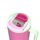 Kambukka Rio Bubblegum Mint – kubek termiczny 950 ml, stal 18/8, chłód 24 h, picie klasyczne lub przez słomkę, szczelny, pasuje do uchwytów auta, kolor: różowy