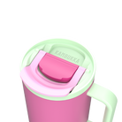 Kambukka Rio Bubblegum Mint – kubek termiczny 950 ml, stal 18/8, chłód 24 h, picie klasyczne lub przez słomkę, szczelny, pasuje do uchwytów auta, kolor: różowy