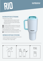 Kambukka Rio Bubblegum Mint – kubek termiczny 950 ml, stal 18/8, chłód 24 h, picie klasyczne lub przez słomkę, szczelny, pasuje do uchwytów auta, kolor: różowy