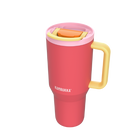 Kambukka Rio Pink Papaya – kubek termiczny 950 ml, stal 18/8, chłód 24 h, picie klasyczne lub przez słomkę, szczelny, pasuje do uchwytów auta, kolor: czerwony
