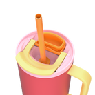 Kambukka Rio Pink Papaya – kubek termiczny 950 ml, stal 18/8, chłód 24 h, picie klasyczne lub przez słomkę, szczelny, pasuje do uchwytów auta, kolor: czerwony