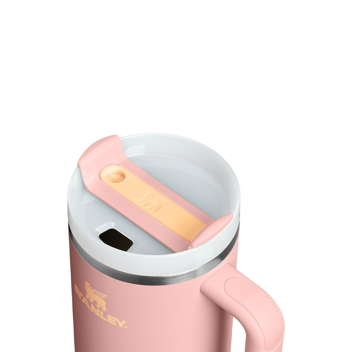 Kubek Stanley Quencher Peach Rose z wygodnym uchwytem i ergonomiczną rączką do przenoszenia