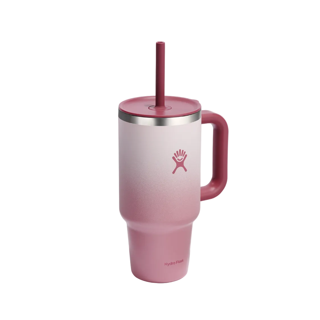 Kubek termiczny ze słomką Hydro Flask Bayberry Ombre 900 ml – podwójne ścianki, utrzymanie temperatury, antypoślizgowa powłoka i wygodny uchwyt, kolor: różowy