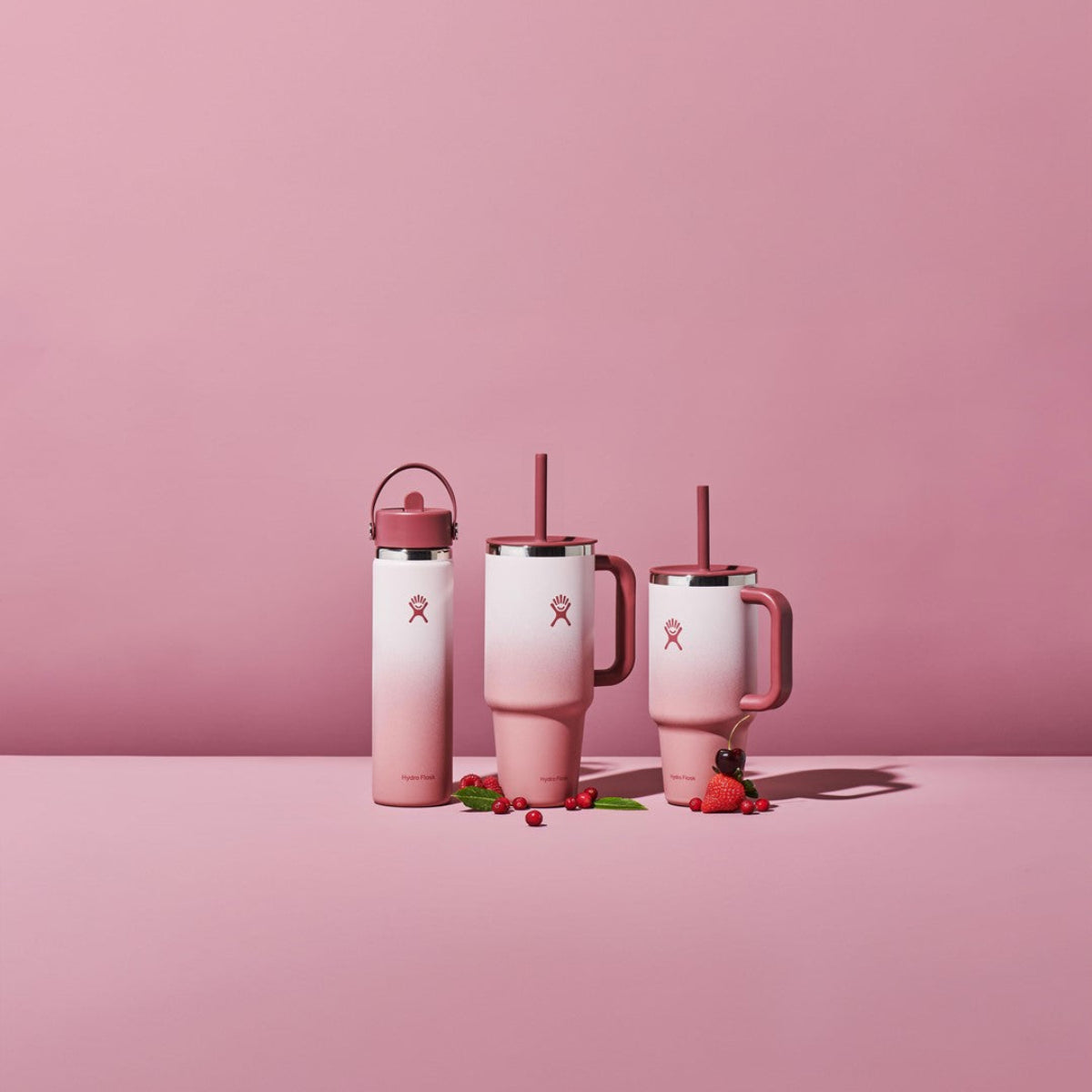 Kubek termiczny ze słomką Hydro Flask Bayberry Ombre 900 ml – podwójne ścianki, utrzymanie temperatury, antypoślizgowa powłoka i wygodny uchwyt, kolor: różowy