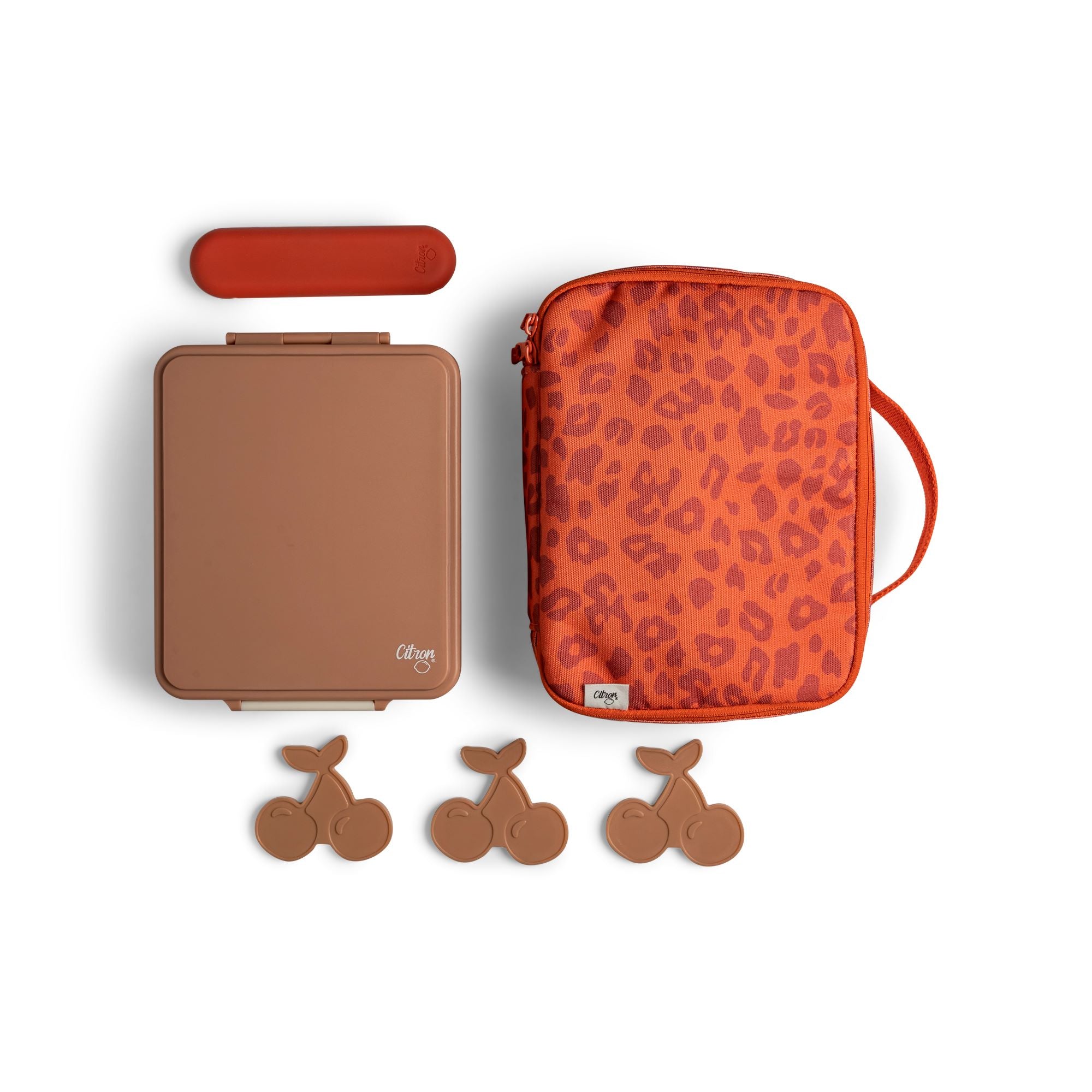 Torba lunchowa Citron Leo Brick – izolowana, lekka i pojemna, z motywem czerwonej panterki