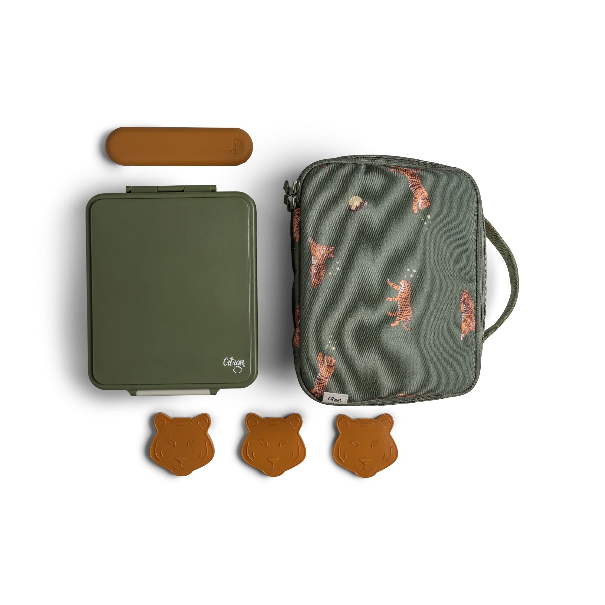 Torba lunchowa Citron Tiger – izolowana, lekka i pojemna, z motywem tygrysów