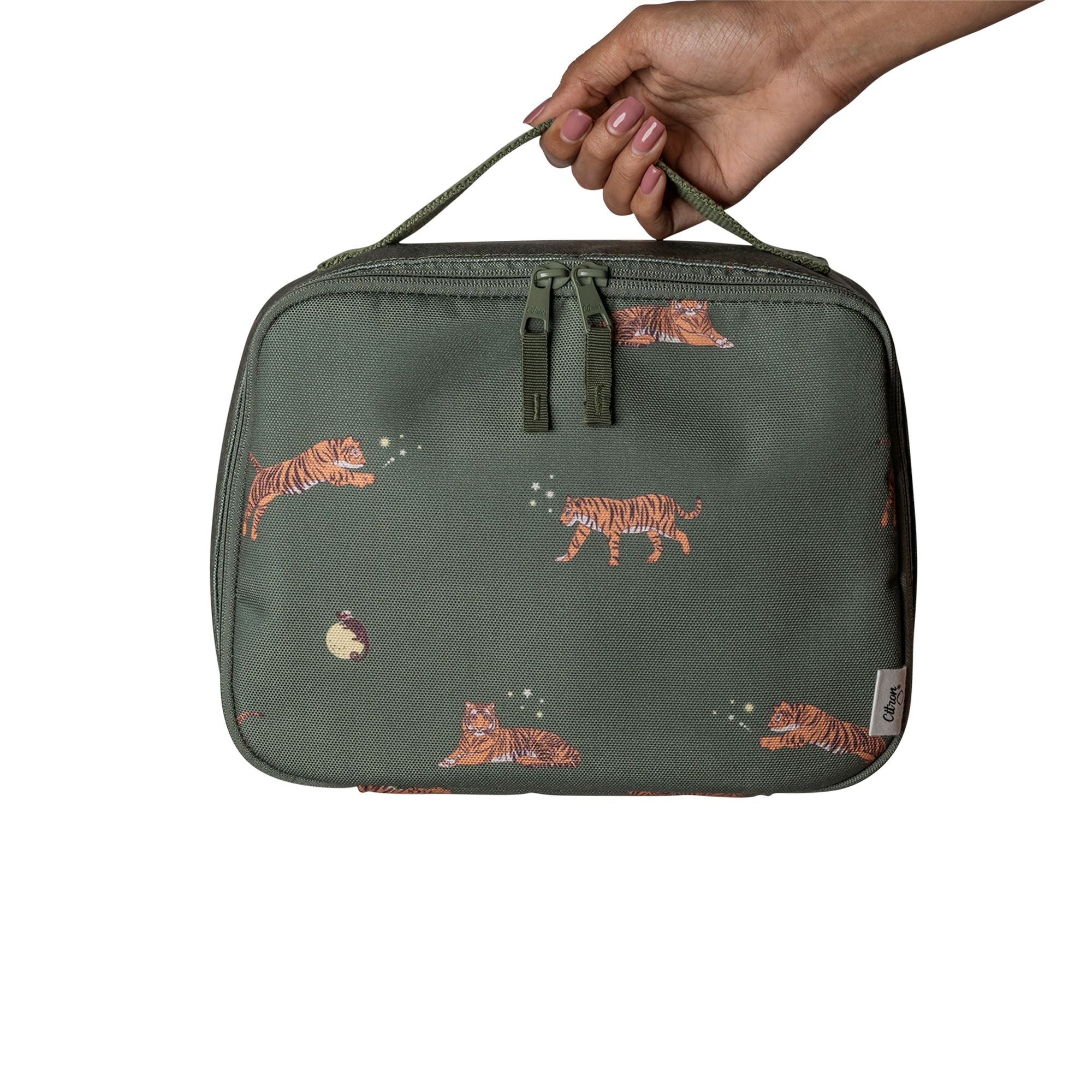 Torba lunchowa Citron Tiger – izolowana, lekka i pojemna, z motywem tygrysów