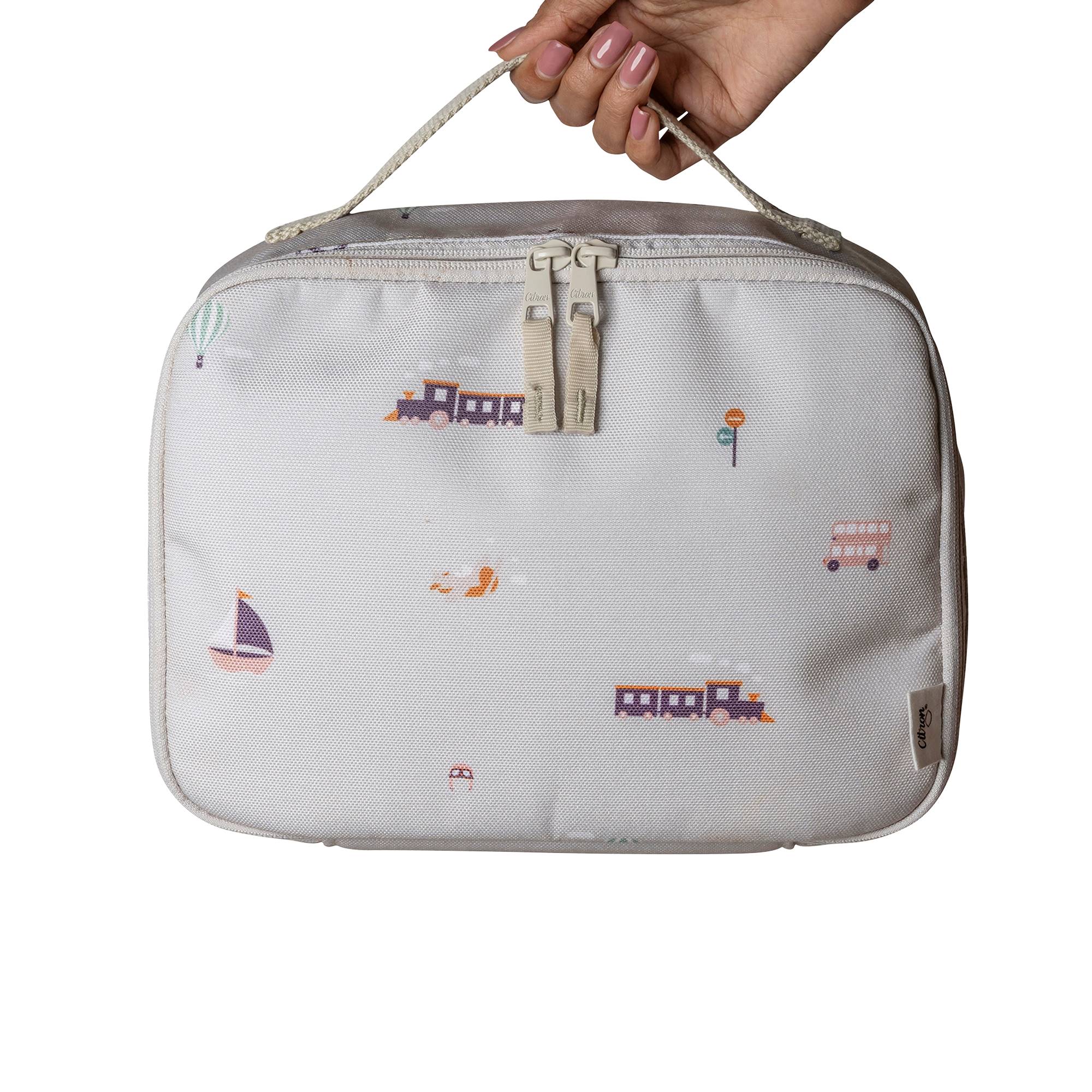 Torba lunchowa Citron Vehicles – izolowana, lekka i pojemna, z motywem pojazdów