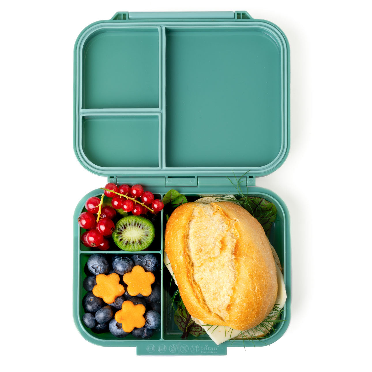 Lekkabox Classic Forest – lekka mini śniadaniówka z 3 przegródkami, szczelna i bez BPA, idealna do szkoły, przedszkola i pracy.