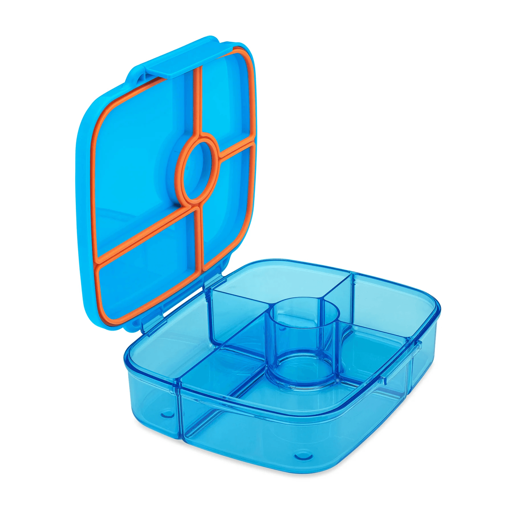 Błękitny lunchbox Yumbox Go Miami Blue z czterema przegródkami