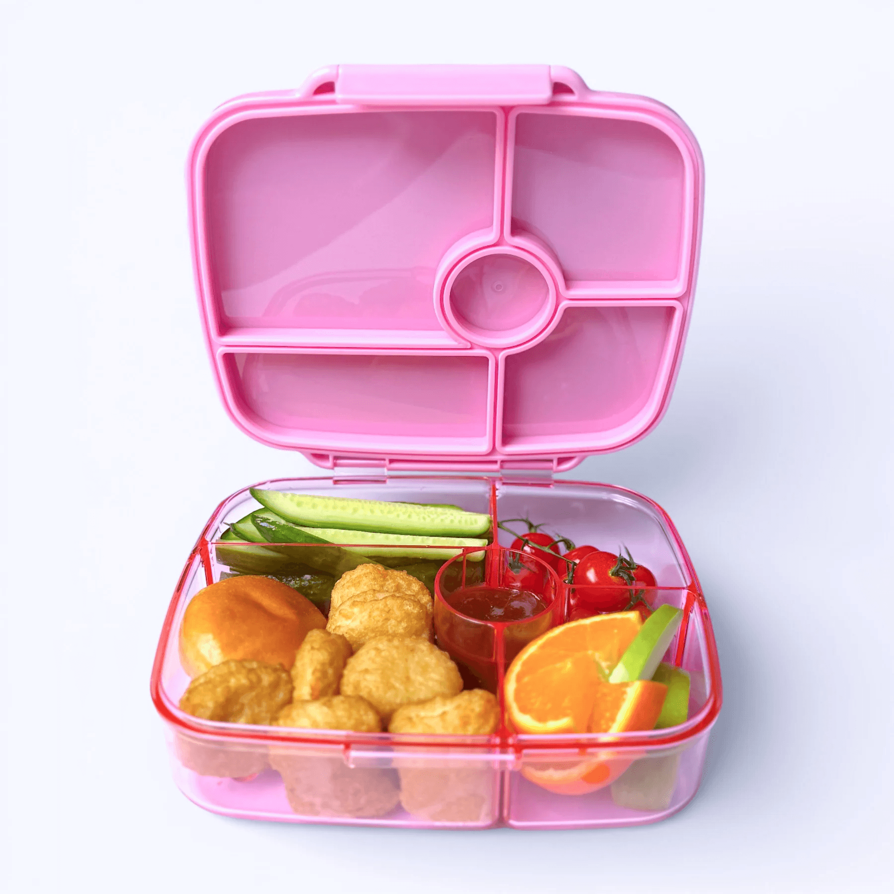 Szczelny Yumbox Go z silikonową uszczelką w różowym kolorze