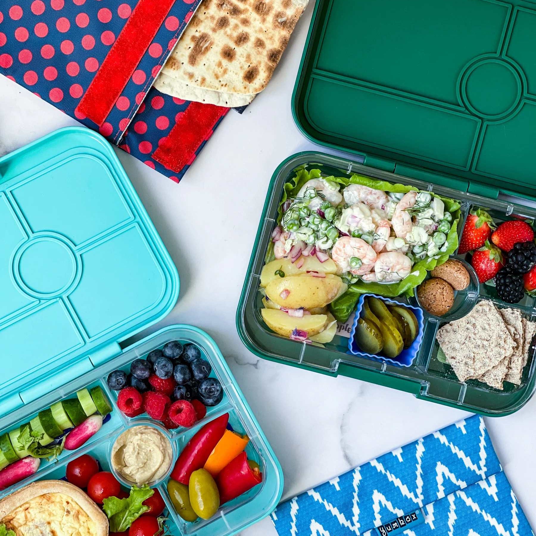 Lunchbox dla dzieci Yumbox Tapas Palm Green/Solid Lime – poręczna, trwała i bezpieczna śniadaniówka dla dzieci, kolor: zielony