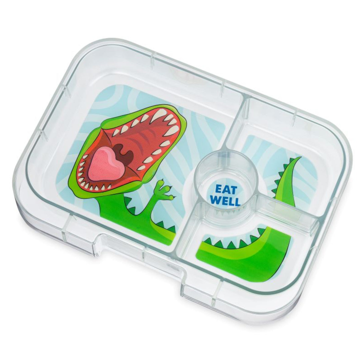 Yumbox Panino śniadaniówka dla dzieci Jurassic Green/Dino– 4 przegródki, szczelna pokrywka, idealny lunchbox do szkoły i przedszkola, kolor: zielony