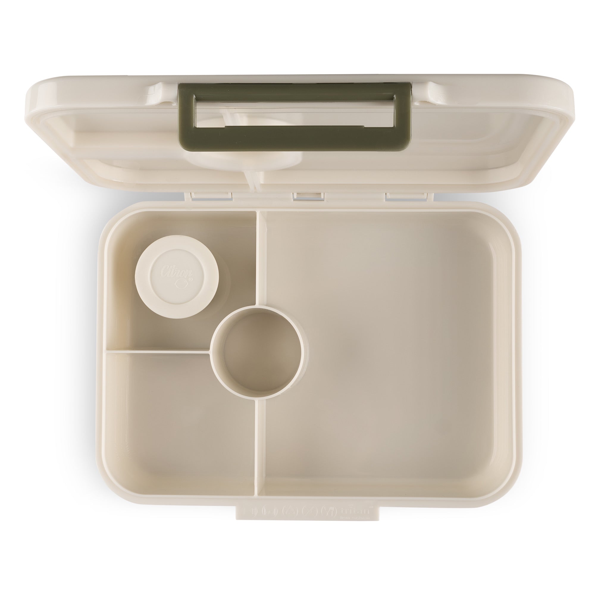 Lunchbox tritanowy Citron Dino 4-komorowy, 700 ml – szczelny, lekki, bez BPA, wzór: dinozaury, z pojemnikiem na sos