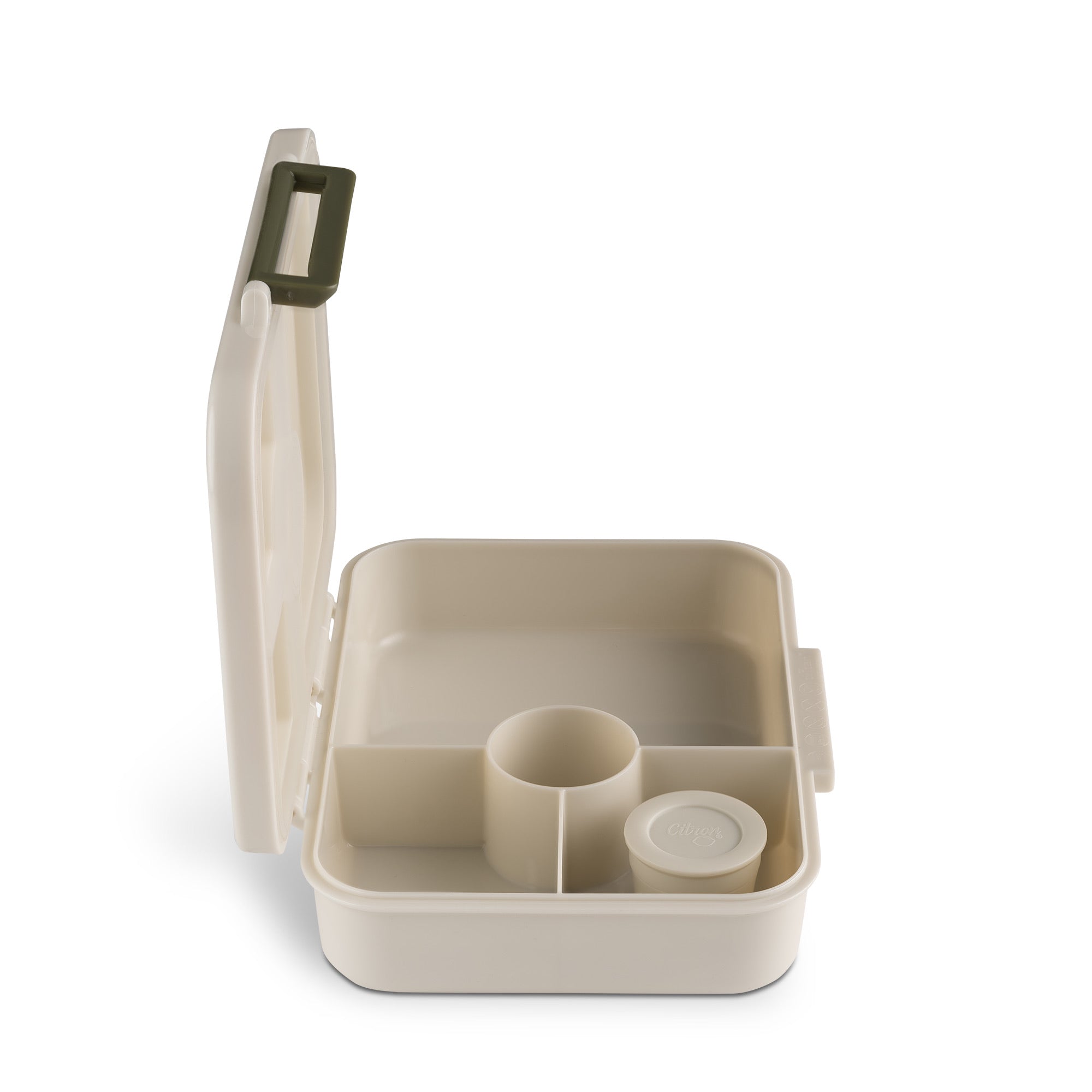Lunchbox tritanowy Citron Dino 4-komorowy, 700 ml – szczelny, lekki, bez BPA, wzór: dinozaury, z pojemnikiem na sos