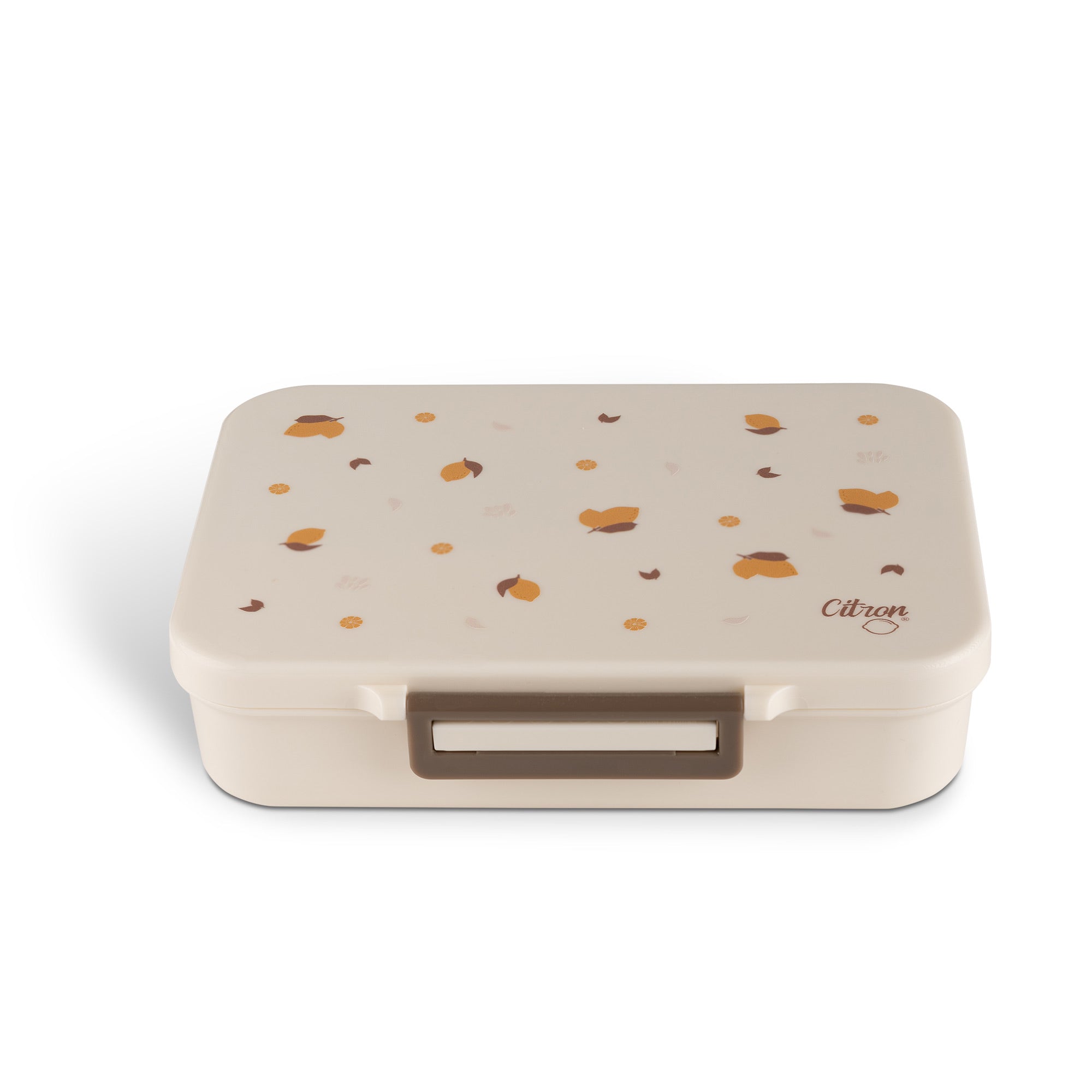 Lunchbox tritanowy Citron Lemon 4-komorowy, 700 ml – szczelny, lekki, bez BPA, wzór: cytryny, z pojemnikiem na sos