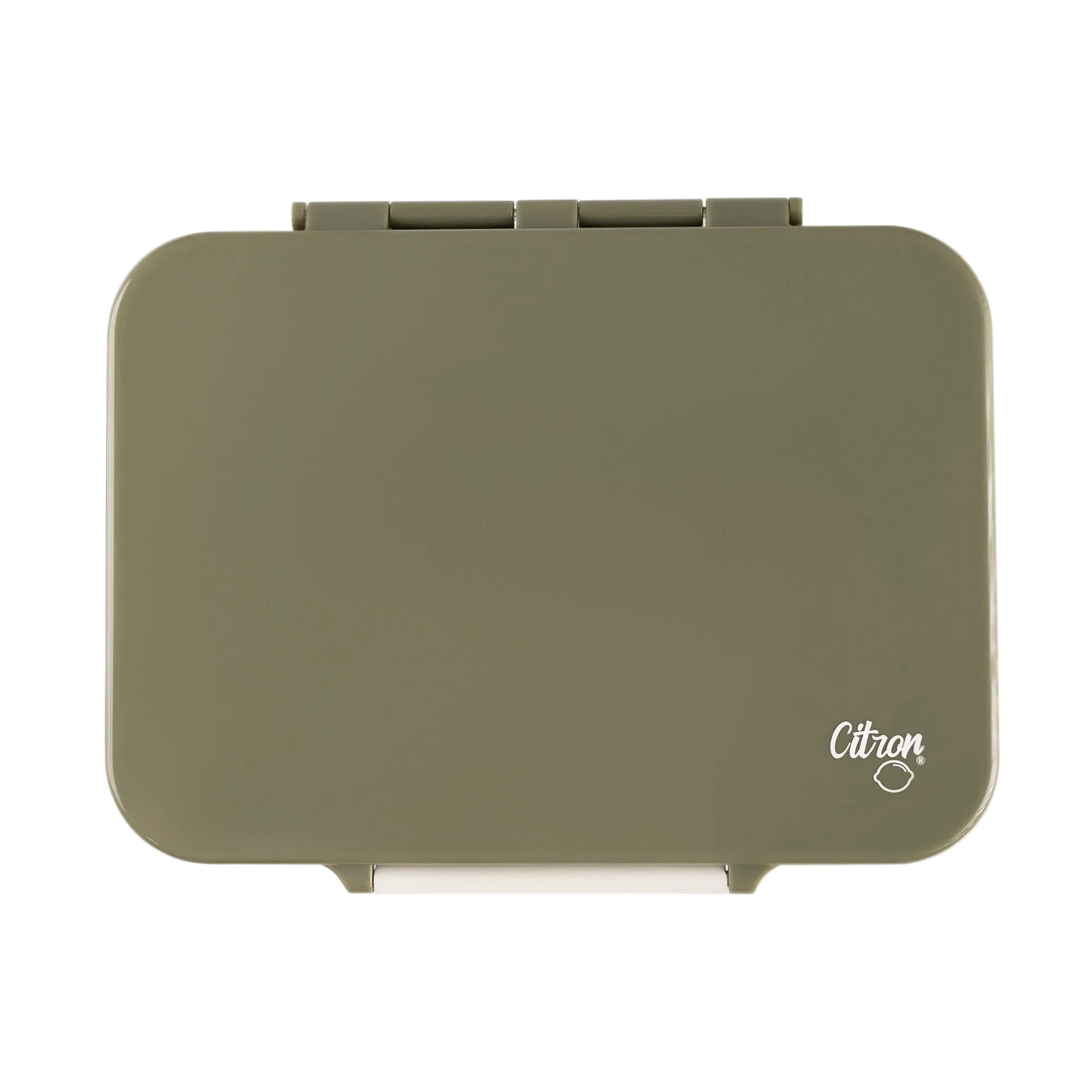 Lunchbox tritanowy Citron Olive Green 4-komorowy, 700 ml – szczelny, lekki, bez BPA, kolor: oliwkowy, z pojemnikiem na sos