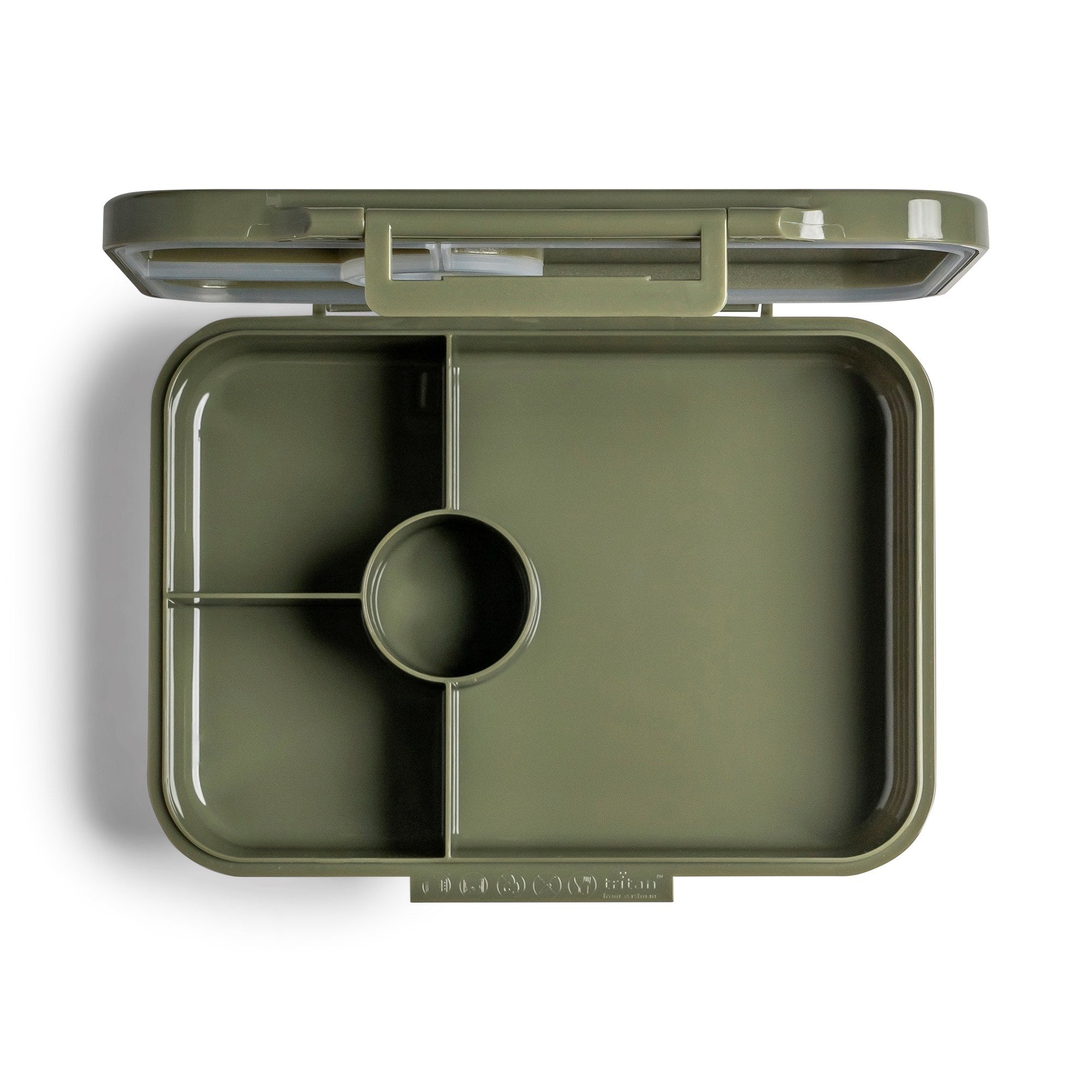 Lunchbox tritanowy Citron Tiger 4-komorowy, 700 ml – szczelny, lekki, bez BPA, zielony, z pojemnikiem na sos