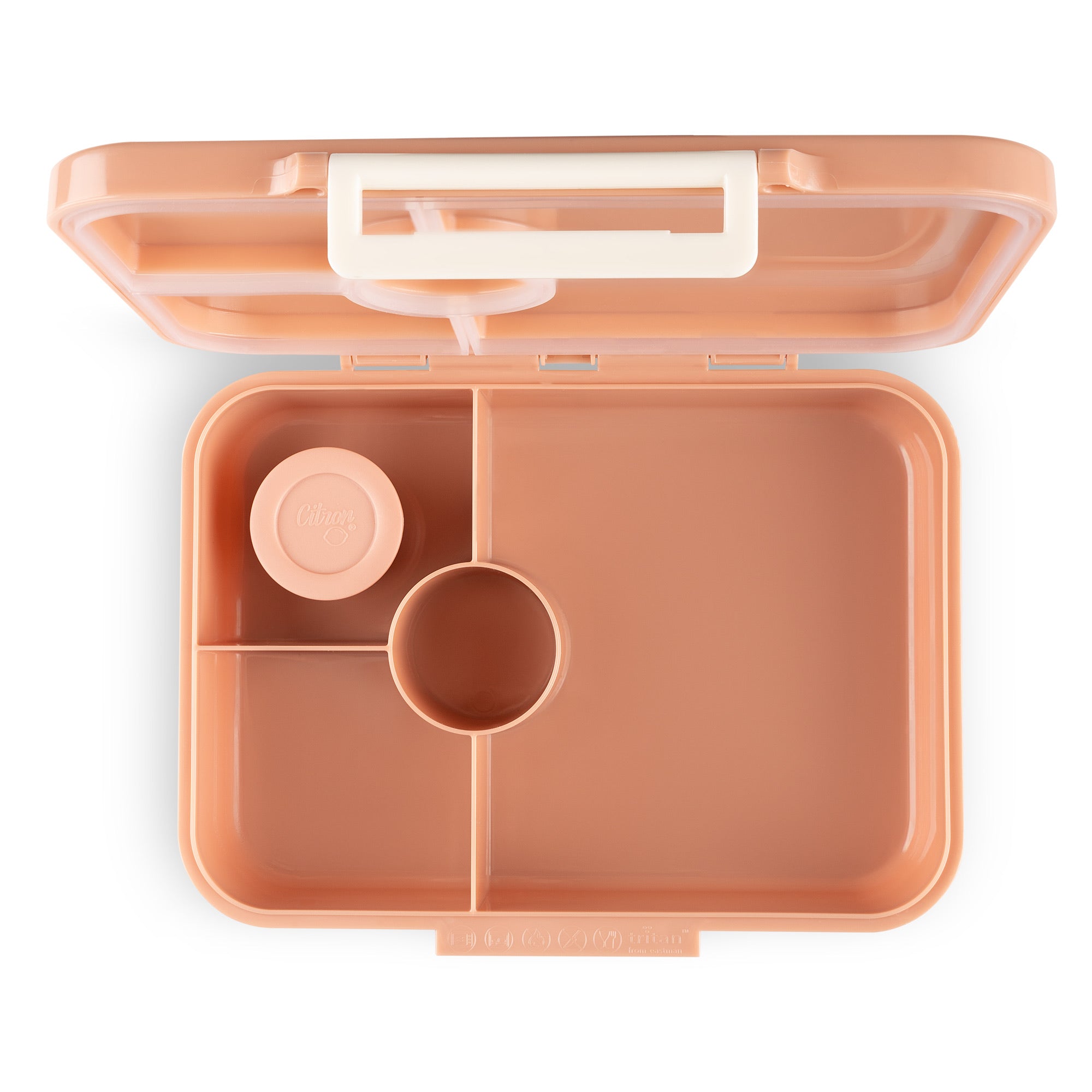Lunchbox tritanowy Citron Unicorn Blush Pink 4-komorowy, 700 ml – szczelny, lekki, bez BPA, wzór: jednorożce, z pojemnikiem na sos