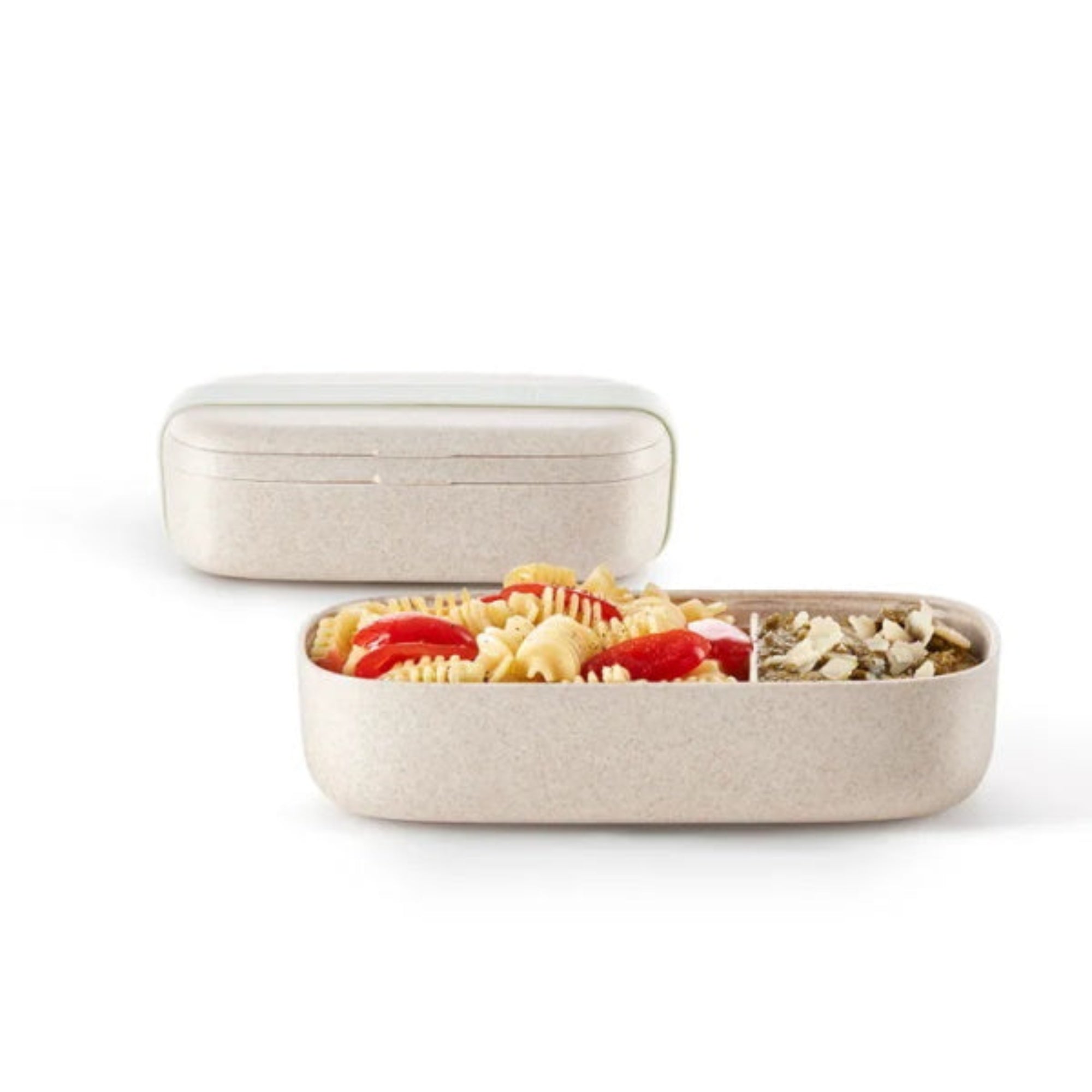 Ekologiczny lunchbox Lekue TO GO ORGANIC - z przegródką i gumką, idealny do szkoły, pracy i na piknik