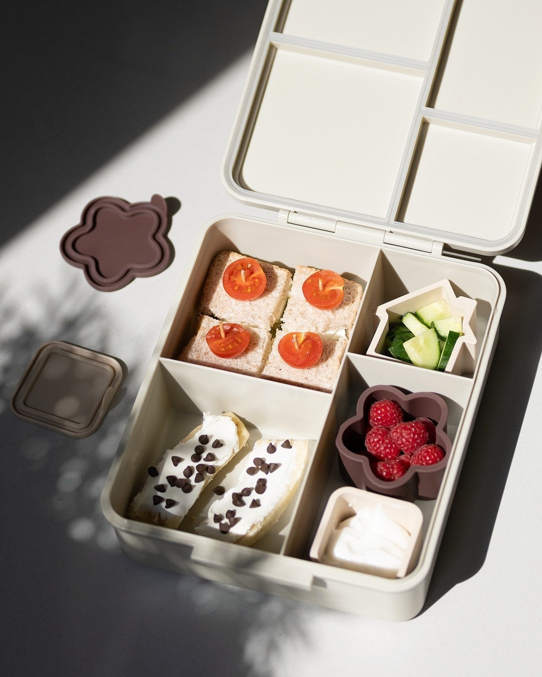 Grand Lunch Box Citron Cool Kid – śniadaniówka z 4 przegródkami i termosem, szczelna, stylowa i praktyczna, kolor: szary