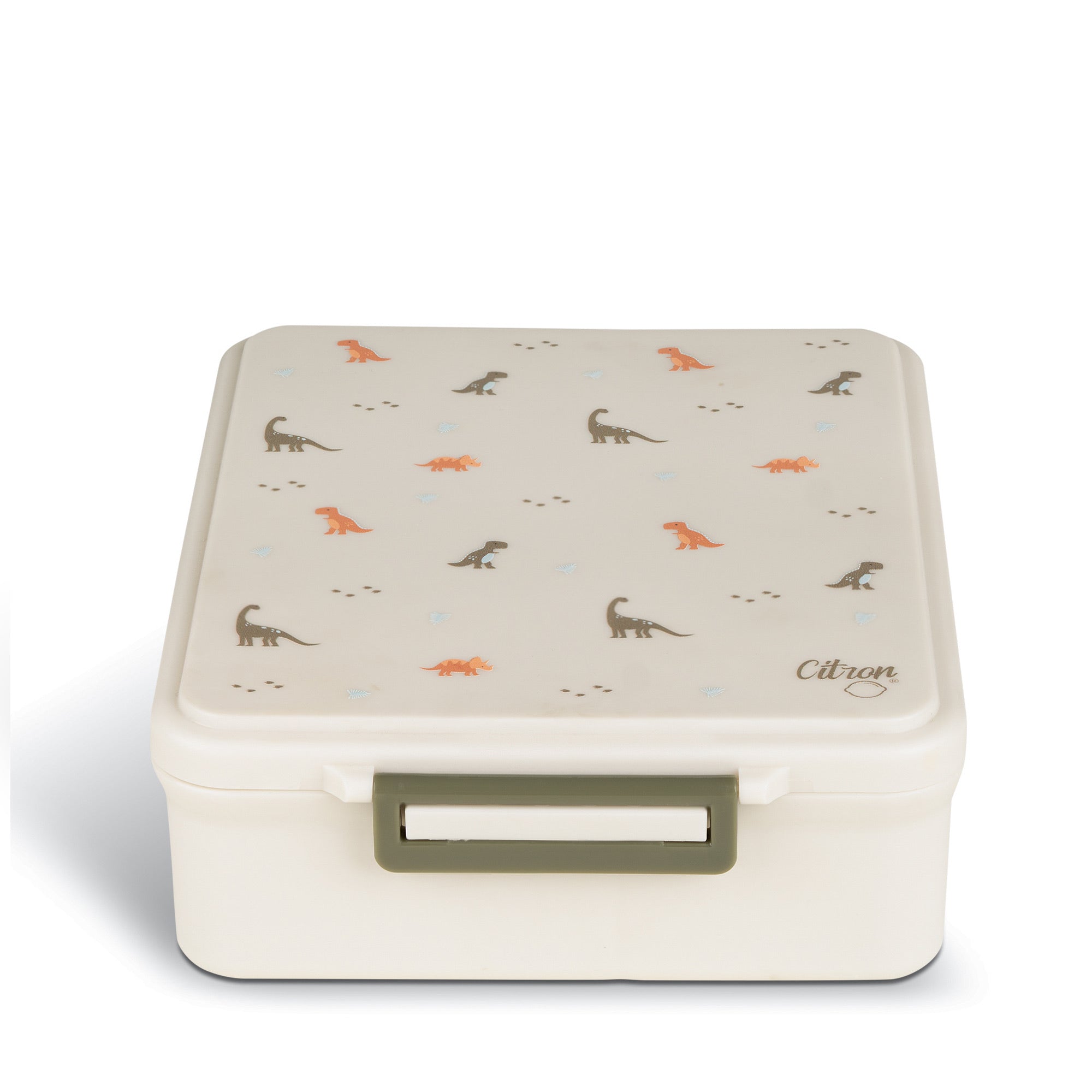 Grand Lunch Box Citron Dino – śniadaniówka z 4 przegródkami i termosem, szczelna, stylowa i praktyczna, wzór: dinozaury