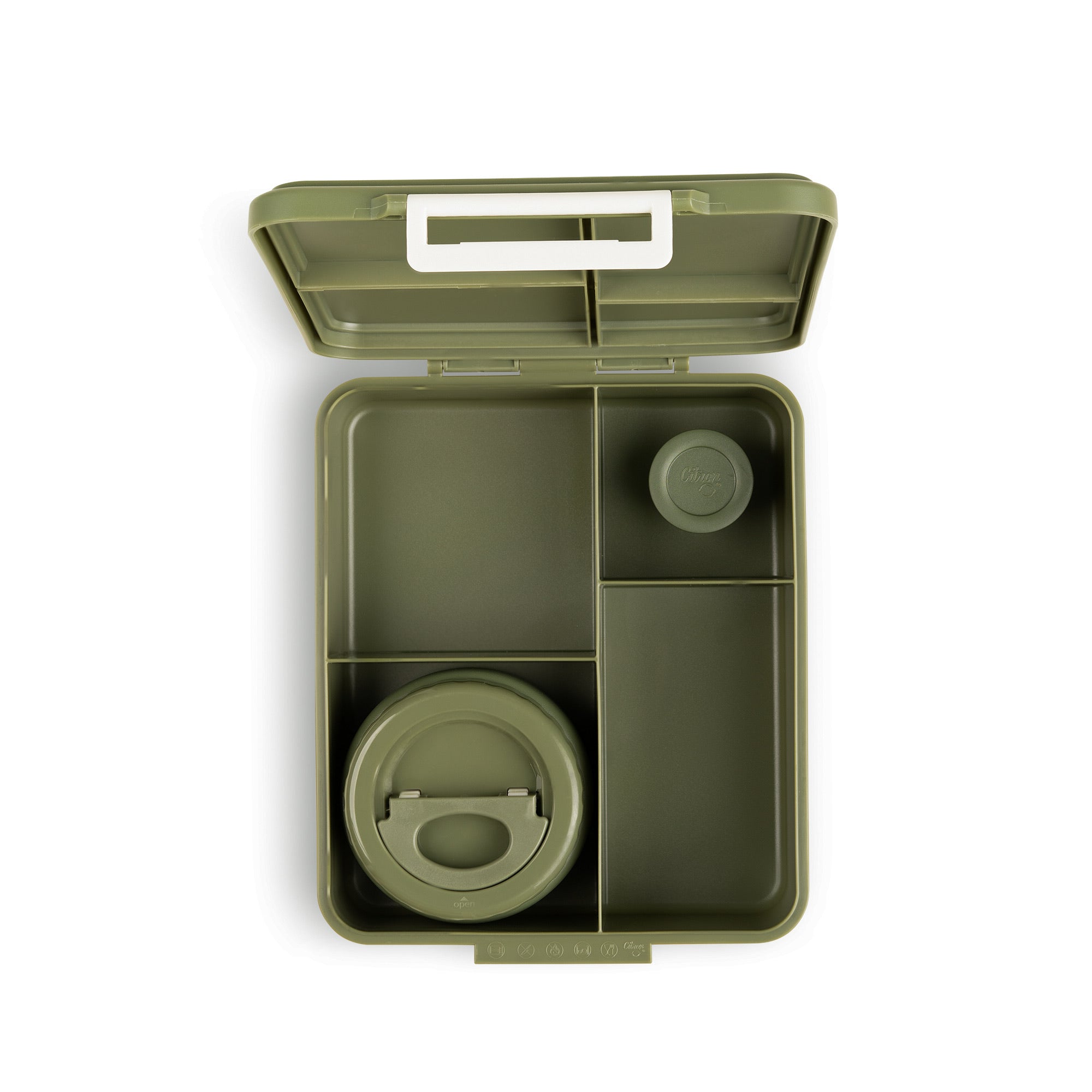 Grand Lunch Box Citron Green – śniadaniówka z 4 przegródkami i termosem, szczelna, stylowa i praktyczna, kolor: zielony