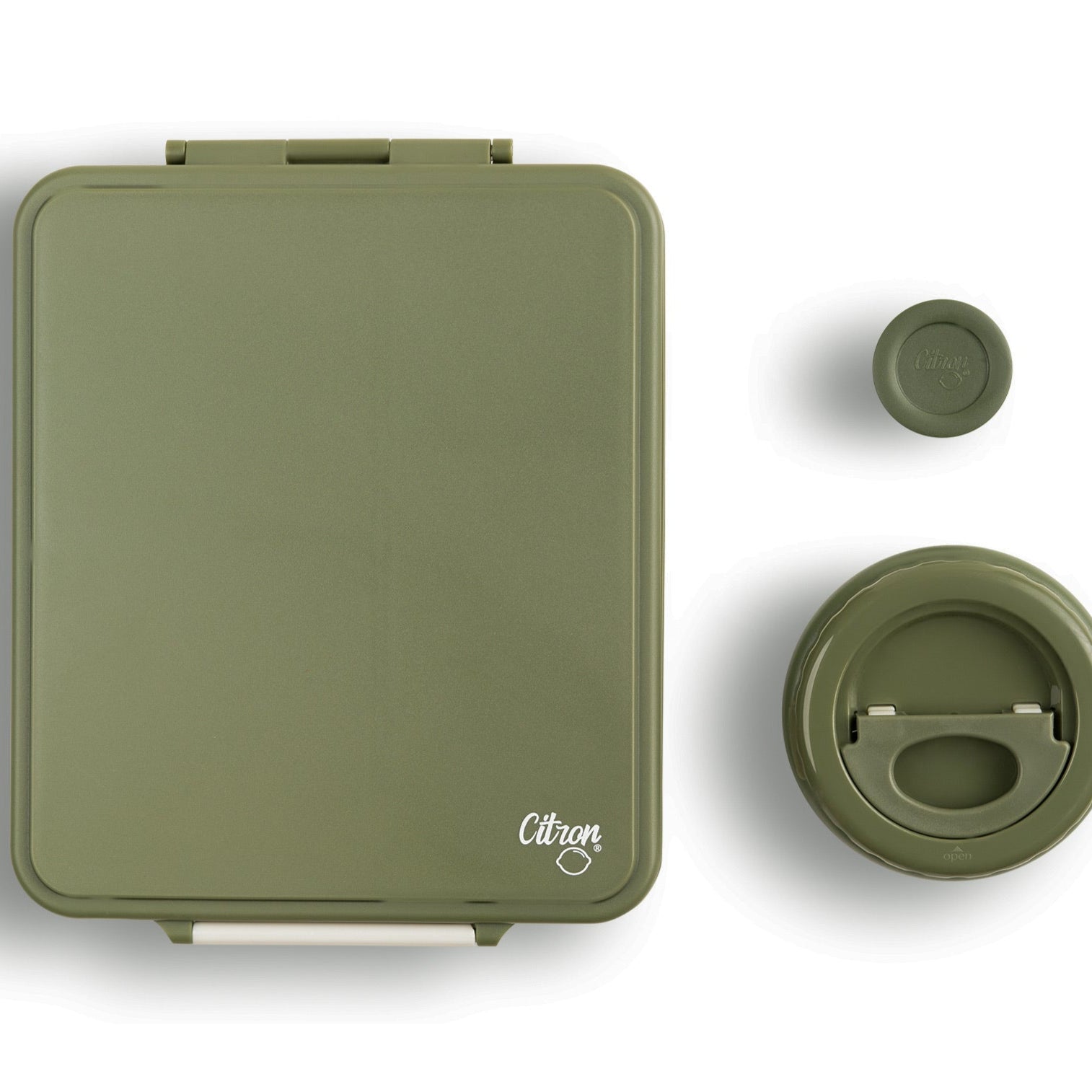 Grand Lunch Box Citron Green – śniadaniówka z 4 przegródkami i termosem, szczelna, stylowa i praktyczna, kolor: zielony