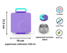 OmieBox Purple Plum – fioletowy lunchbox z termosem, przegródkami i uchwytem, idealny do szkoły i przedszkola.