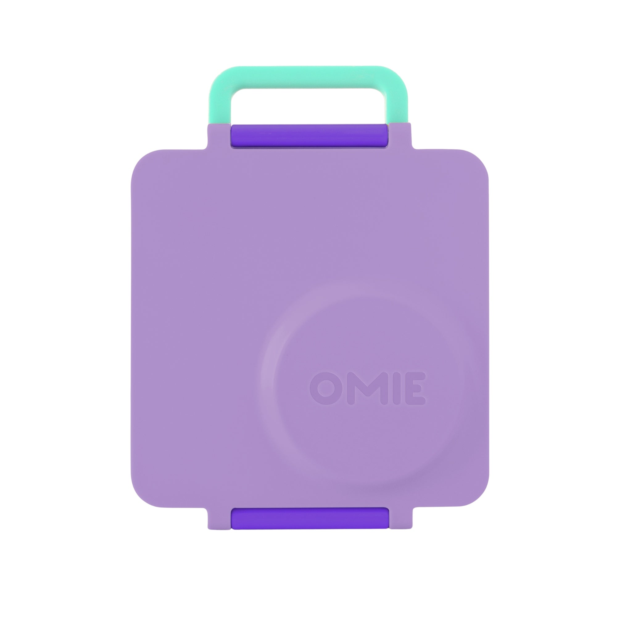 OmieBox Purple Plum – fioletowy lunchbox z termosem, przegródkami i uchwytem, idealny do szkoły i przedszkola.