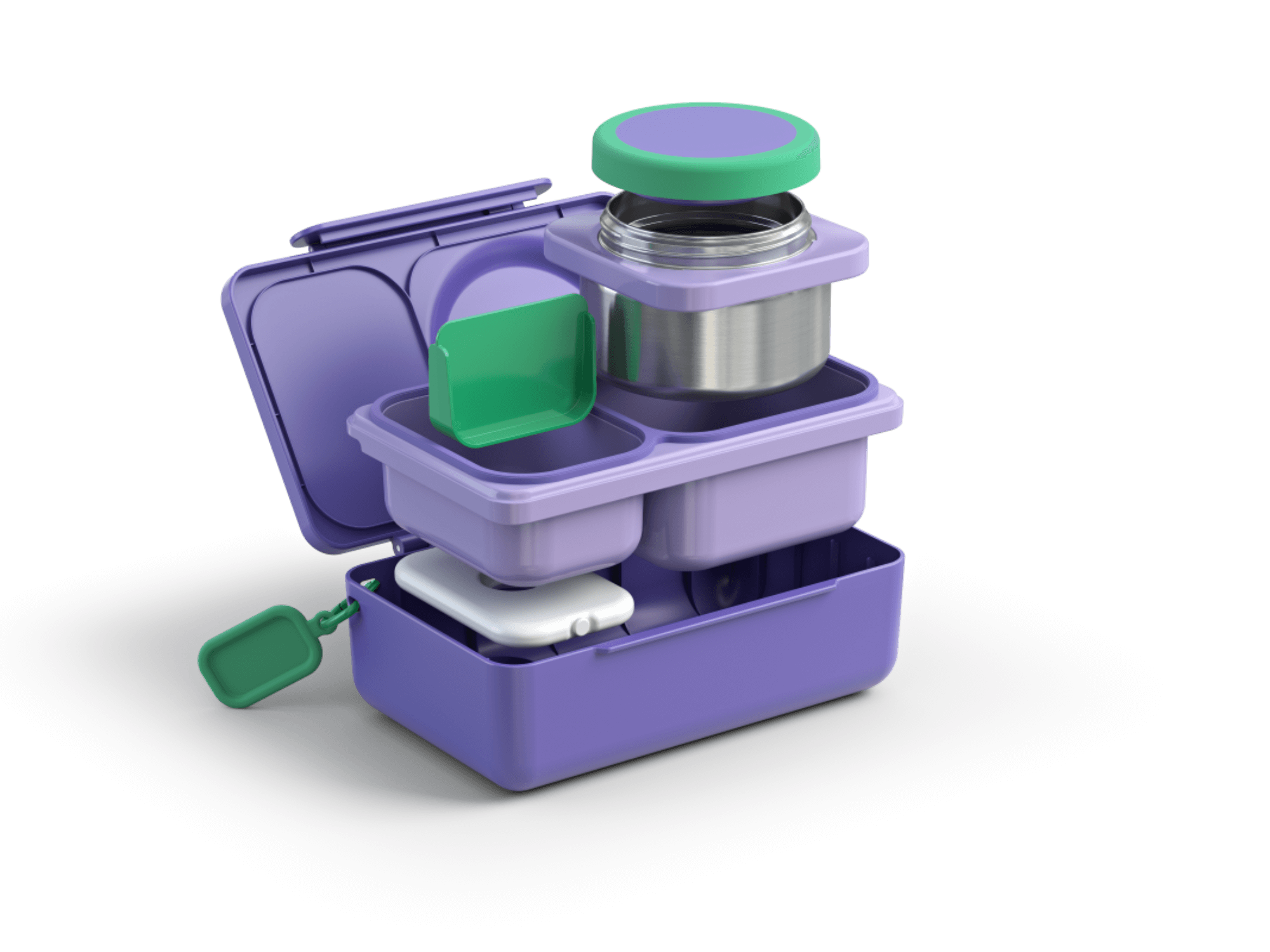 Lunchbox z termosem OmieBox Up Glaxy Purple – szczelny, pojemny i stylowy, idealny do szkoły i pracy