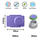 Lunchbox z termosem OmieBox Up Glaxy Purple – szczelny, pojemny i stylowy, idealny do szkoły i pracy