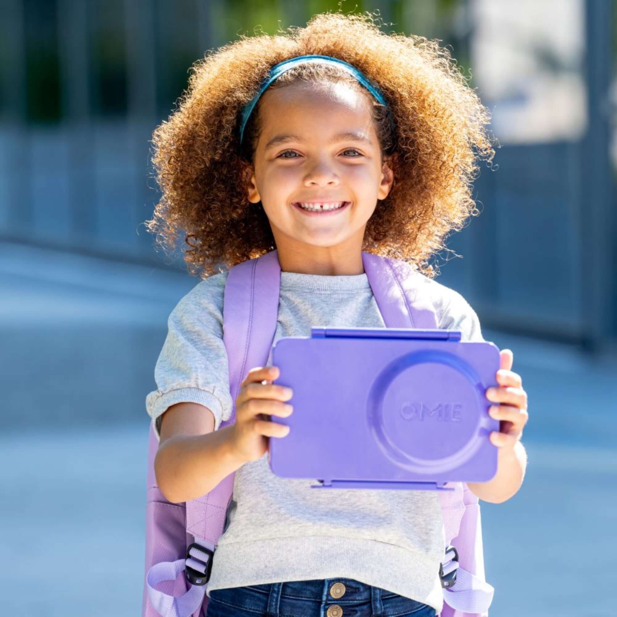 Lunchbox z termosem OmieBox Up Glaxy Purple – szczelny, pojemny i stylowy, idealny do szkoły i pracy