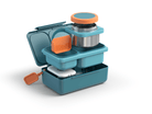 Lunchbox z termosem OmieBox Up Teal Green– szczelny, pojemny i stylowy, idealny do szkoły i pracy