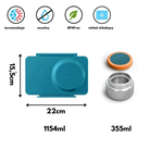Lunchbox z termosem OmieBox Up Teal Green– szczelny, pojemny i stylowy, idealny do szkoły i pracy