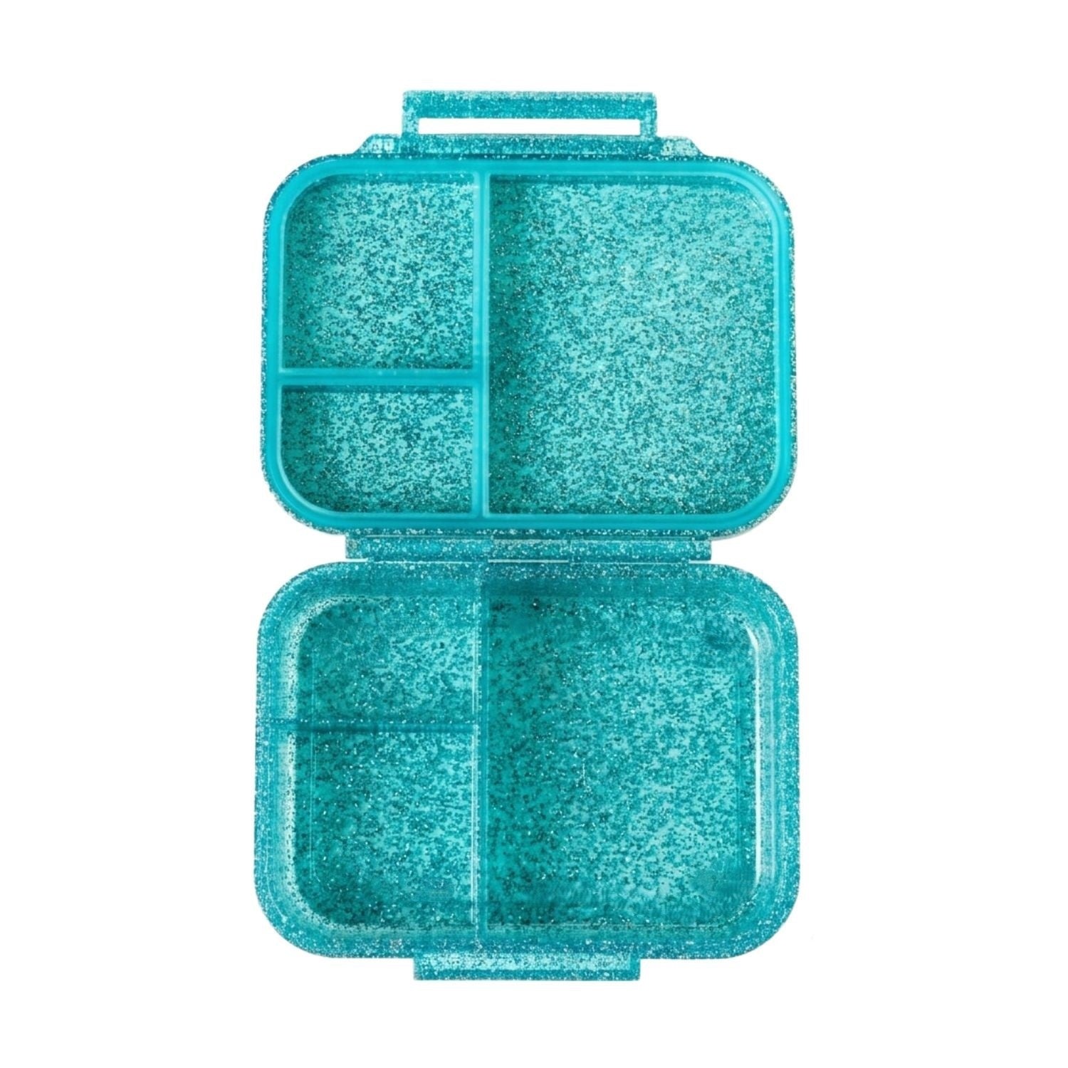 LekkaBox Glamour Aqua mały brokatowy lunchbox z przegródkami