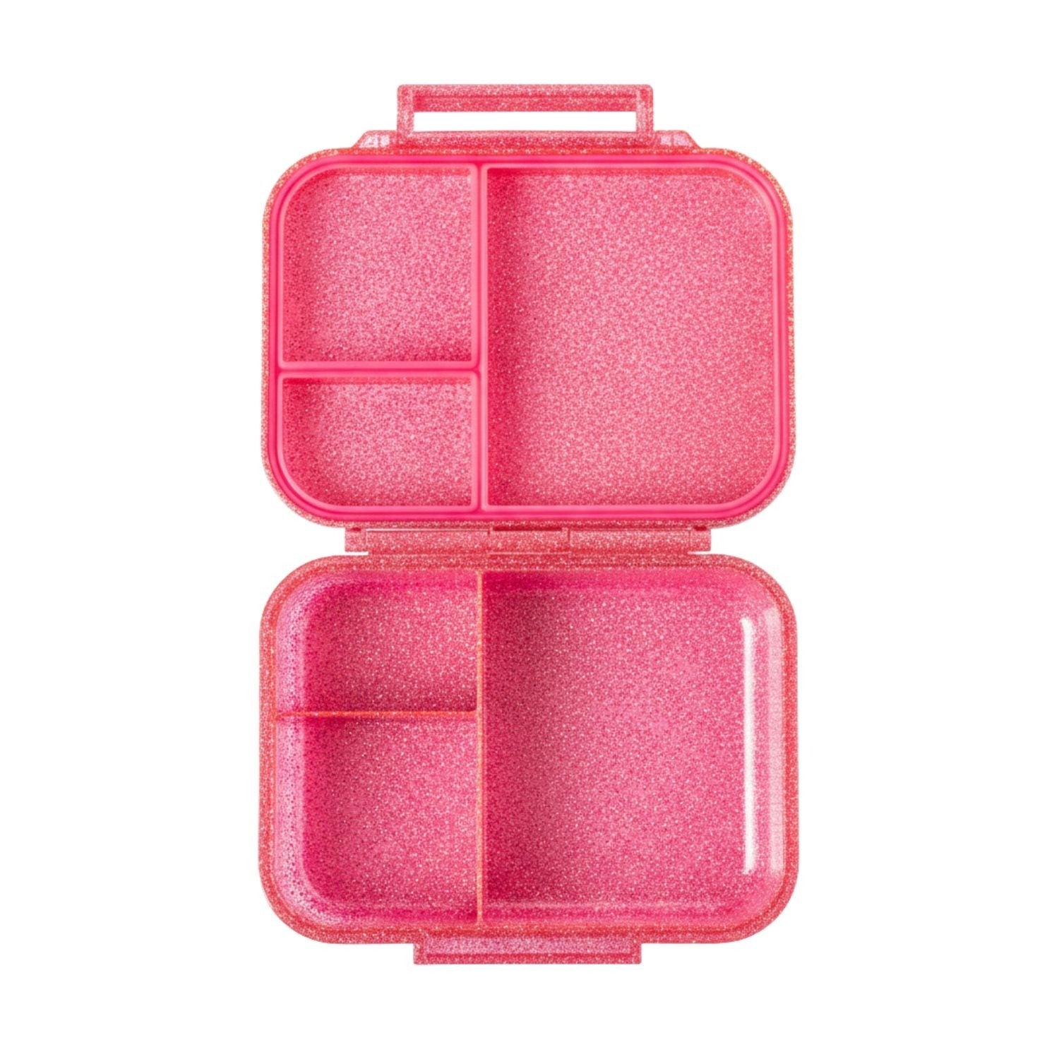 LekkaBox Glamour mały różowy brokatowy lunchbox z przegródkami