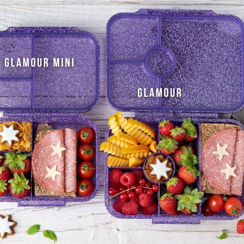 LekkaBox Glamour Purple – mała śniadaniówka z 3 przegródkami