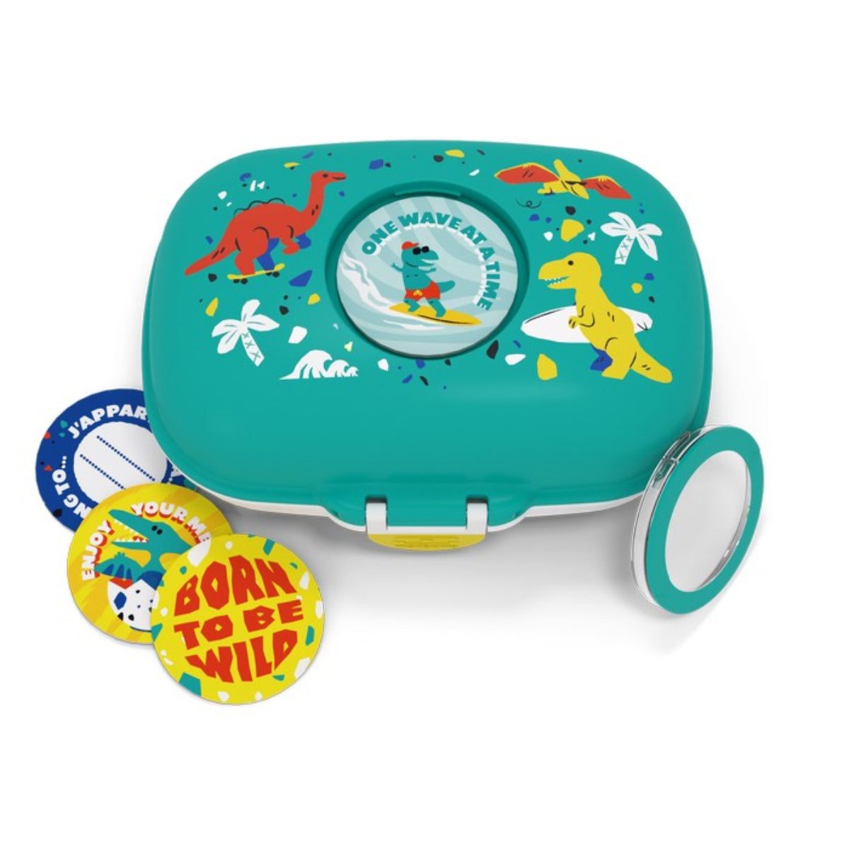 Monbento Gram Dino  – kompaktowy lunchbox dla dzieci. Lekki, szczelny i bez BPA. Idealny na kanapki, owoce i przekąski do szkoły i na wycieczkę, wzór: dinozaury